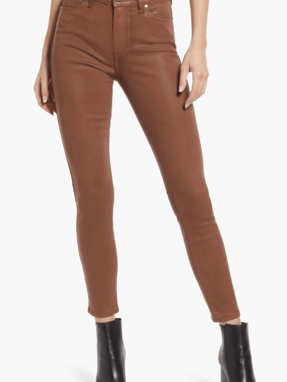PAIGE Skinny Jeans in Warm Chestnut